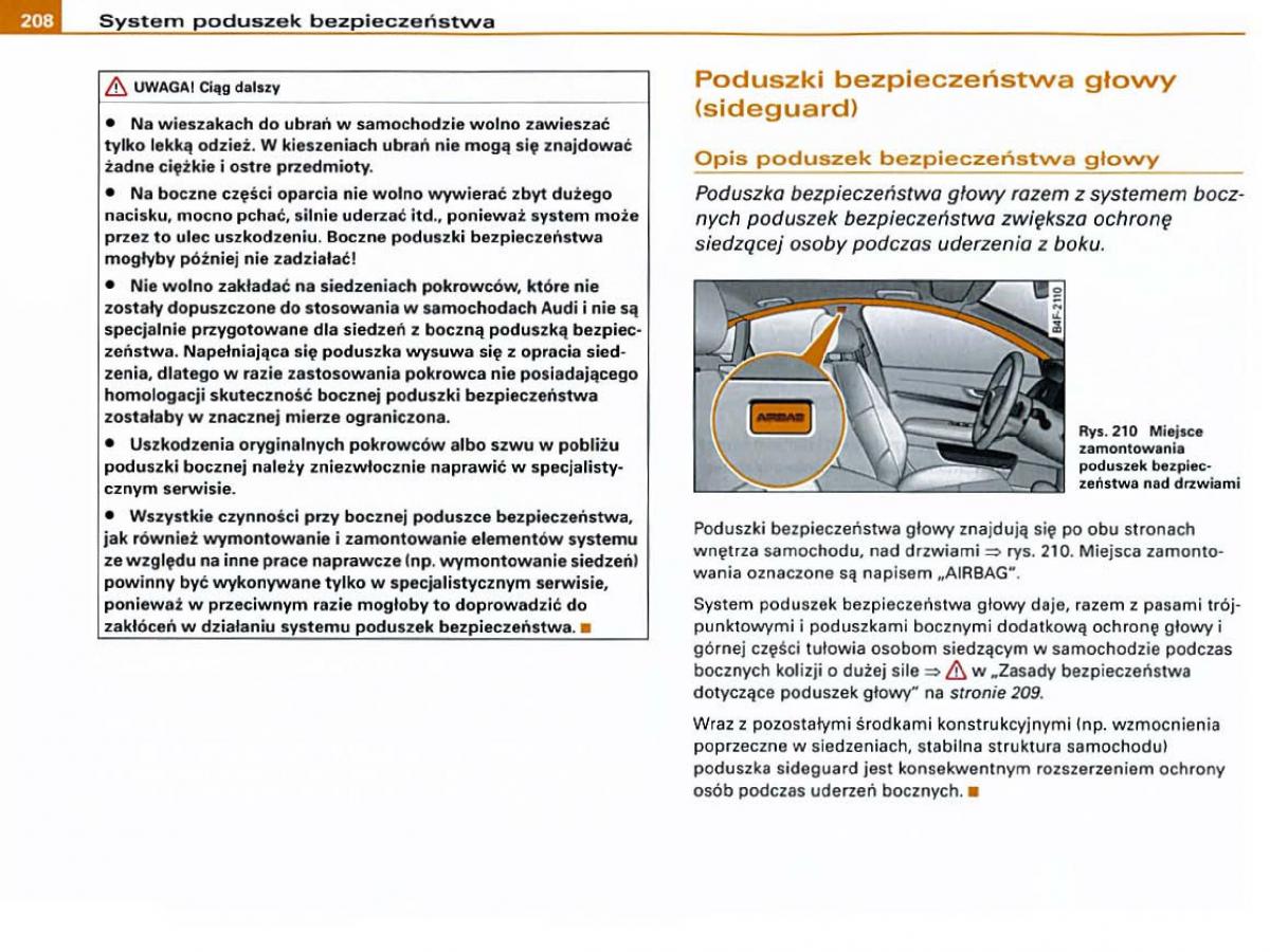 manual Audi A6 Audi A6 C6 instrukcja / page 206