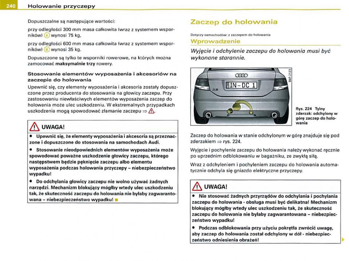 manual Audi A6 Audi A6 C6 instrukcja / page 236