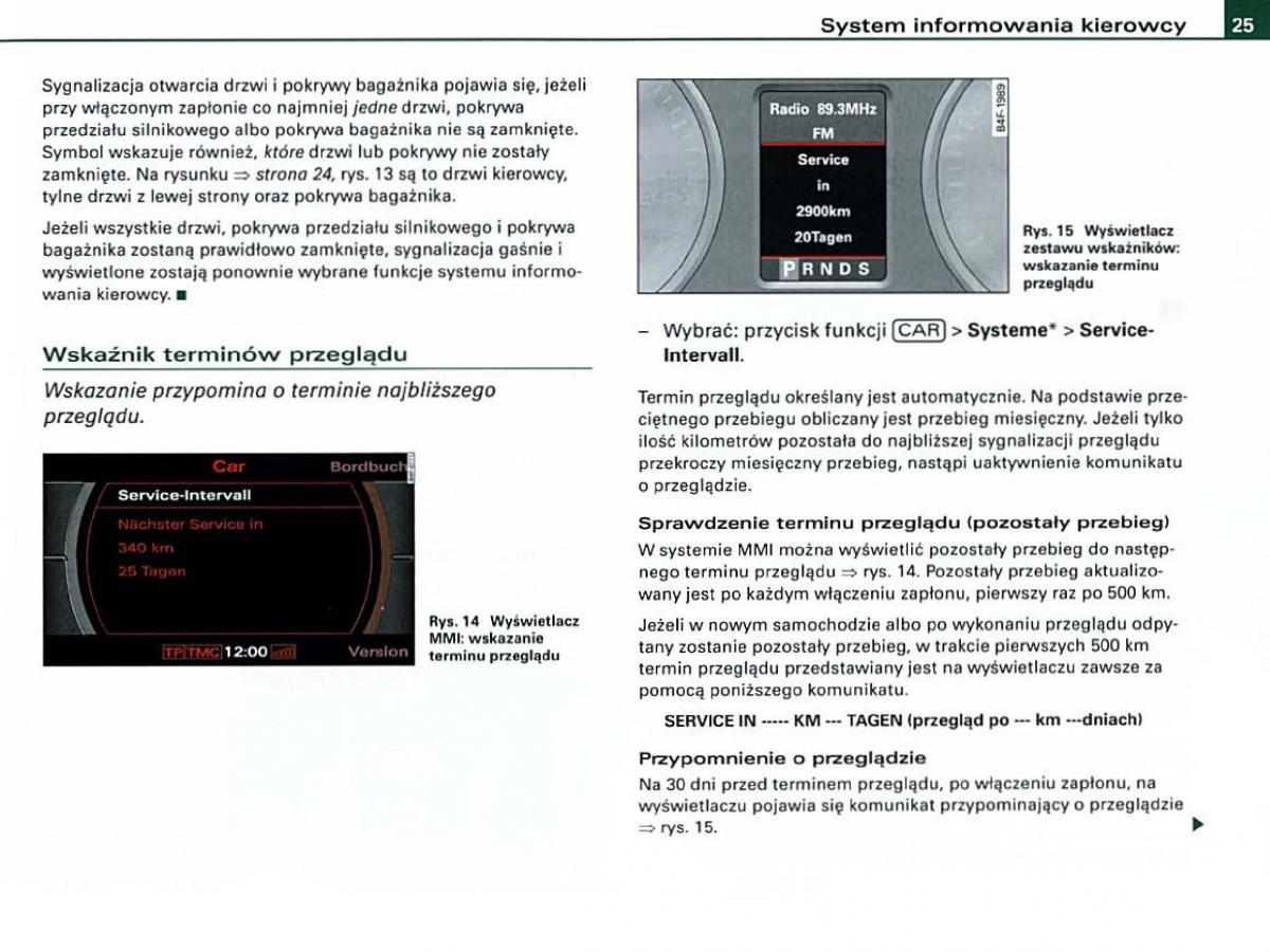 Audi A6 C6 instrukcja obslugi / page 25