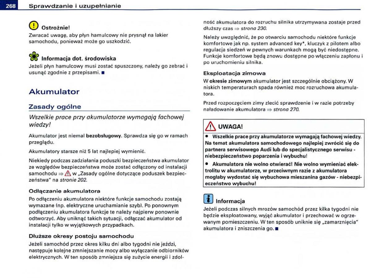 manual Audi A6 Audi A6 C6 instrukcja / page 262