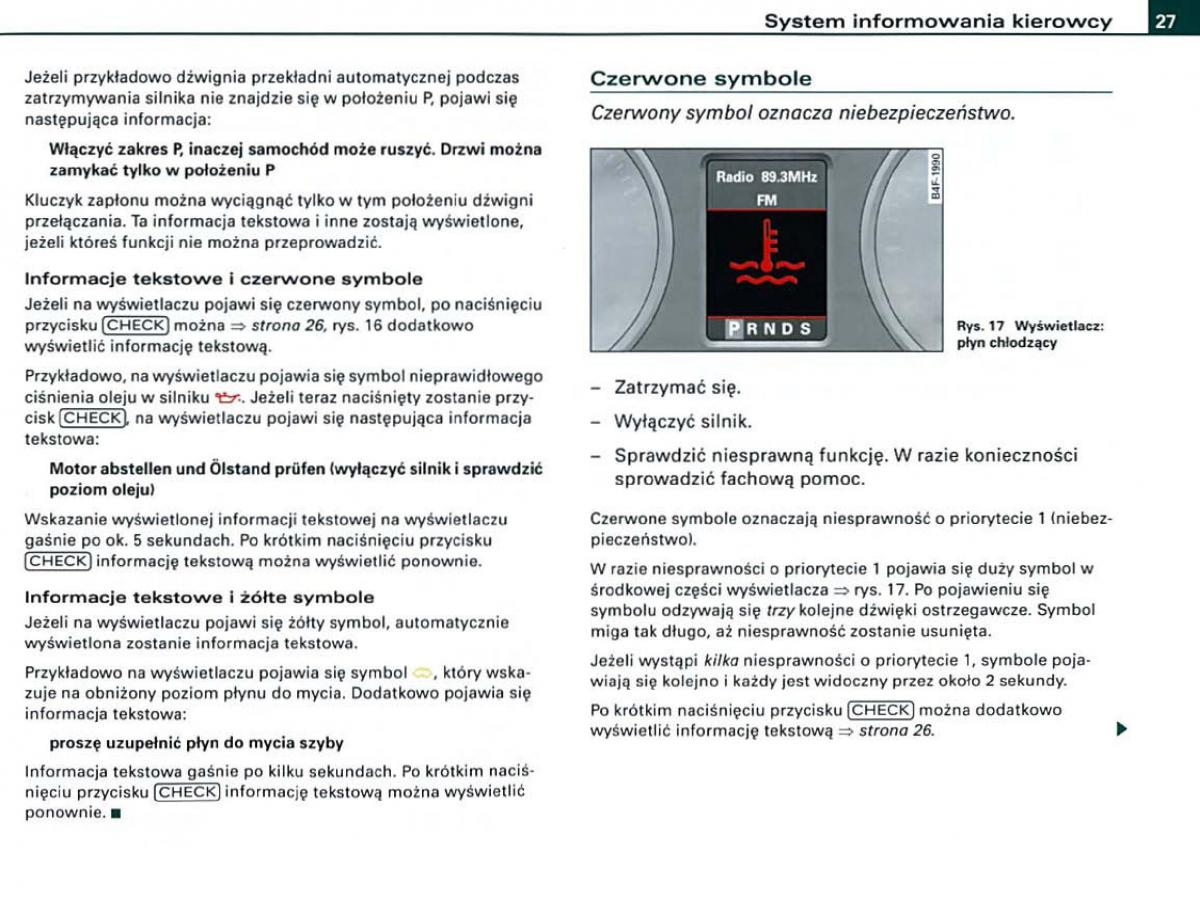 Audi A6 C6 instrukcja obslugi / page 27