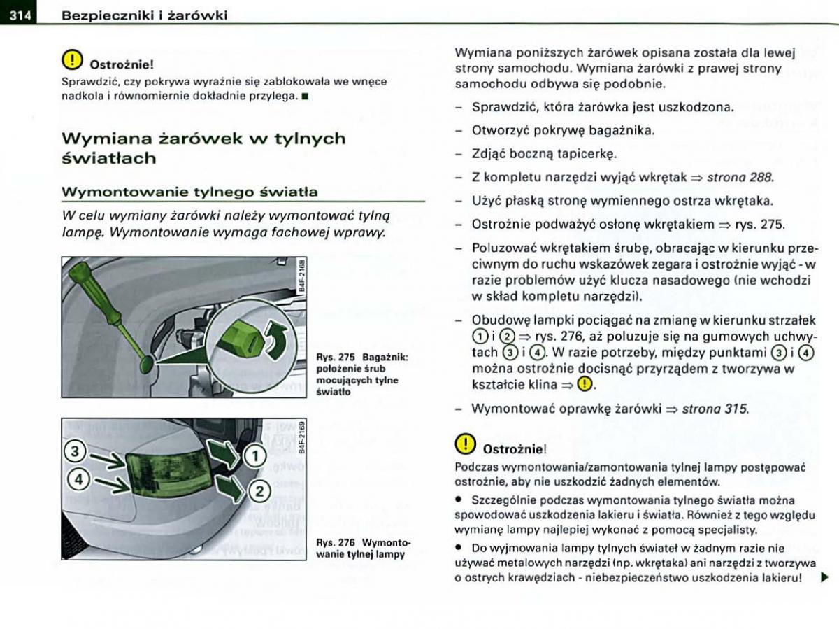 manual Audi A6 Audi A6 C6 instrukcja / page 306