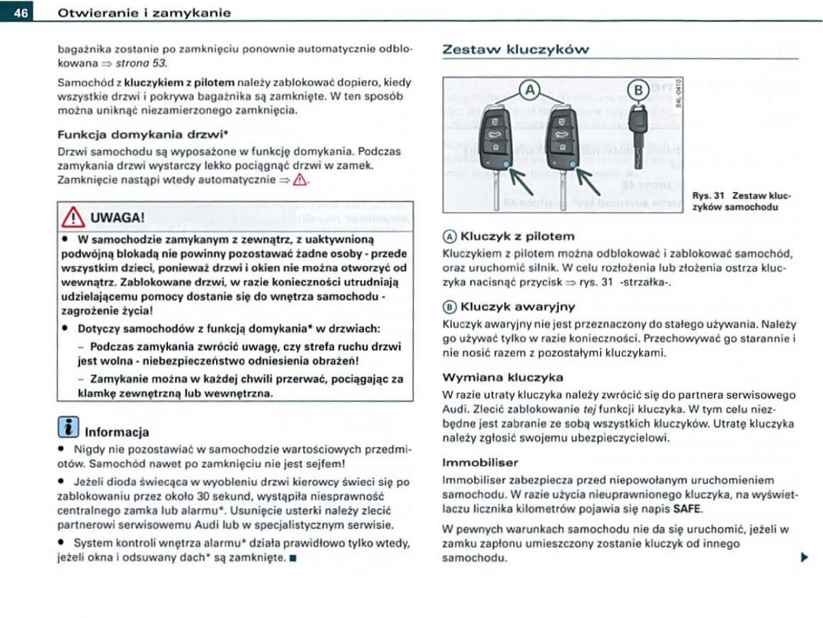 manual Audi A6 Audi A6 C6 instrukcja / page 46