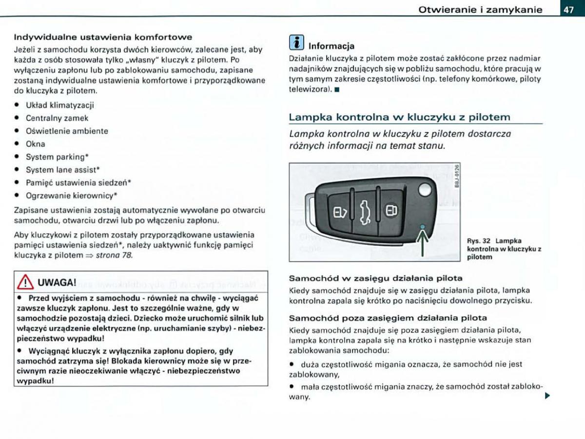 manual Audi A6 Audi A6 C6 instrukcja / page 47