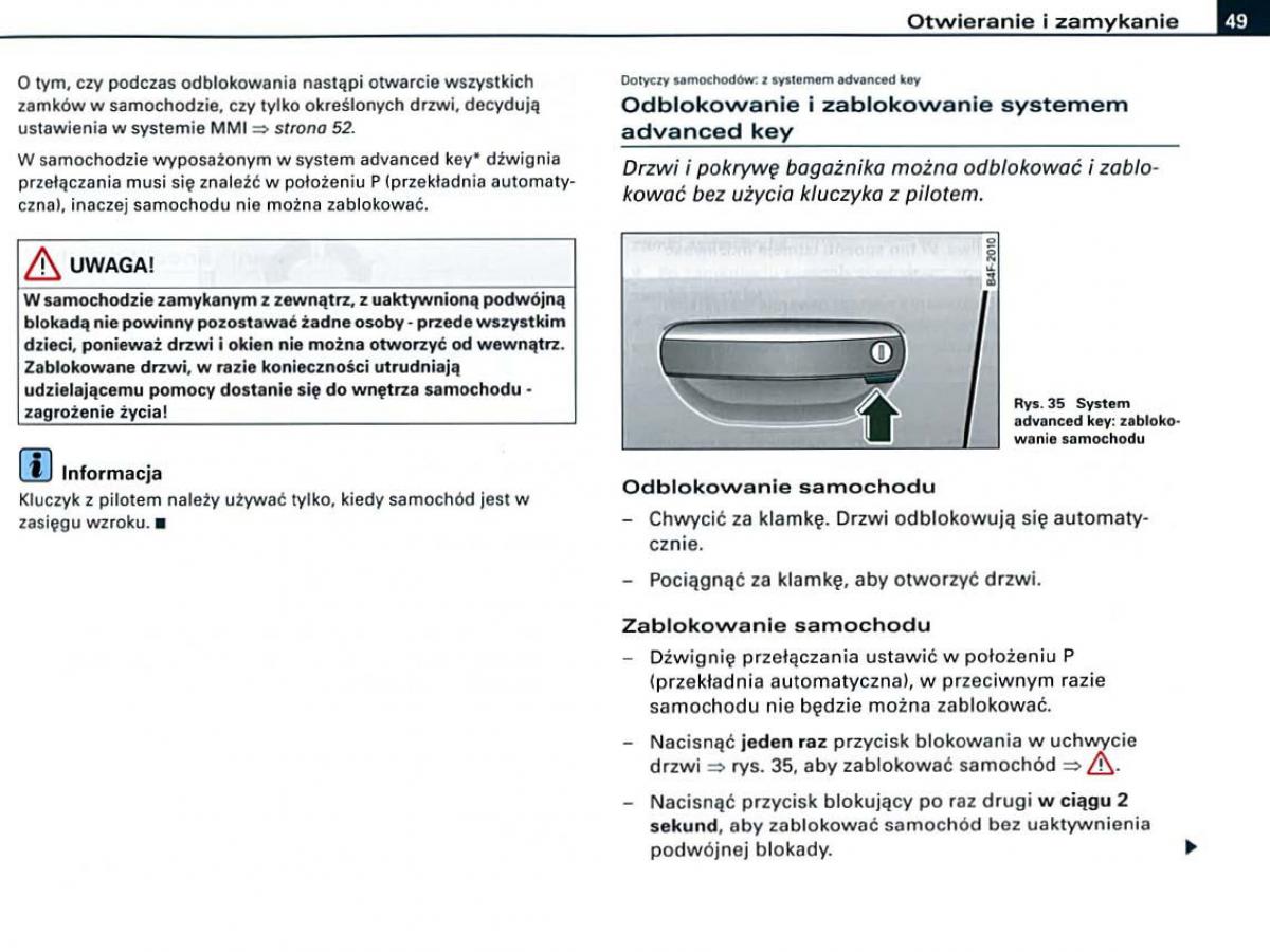 manual Audi A6 Audi A6 C6 instrukcja / page 49