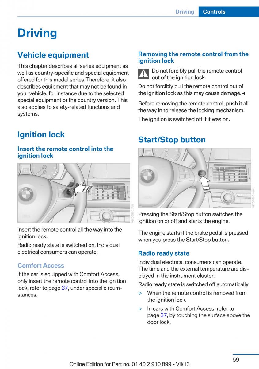 BMW X6 M Power F16 owners manual / page 59