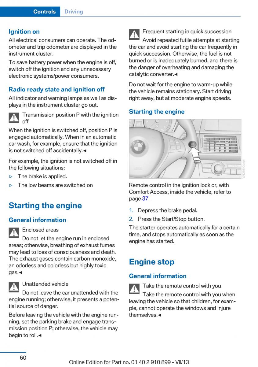 BMW X6 M Power F16 owners manual / page 60