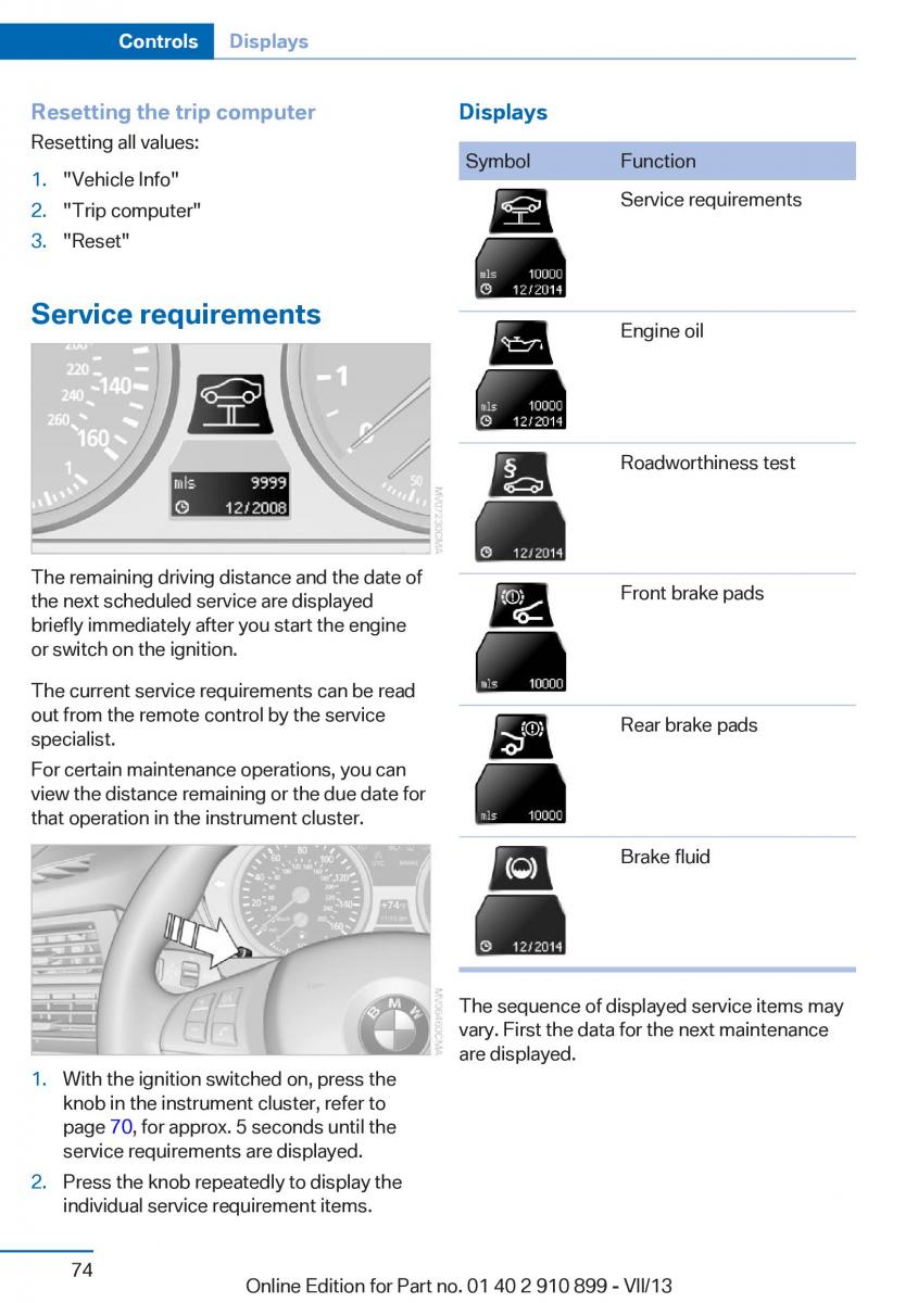 BMW X6 M Power F16 owners manual / page 74