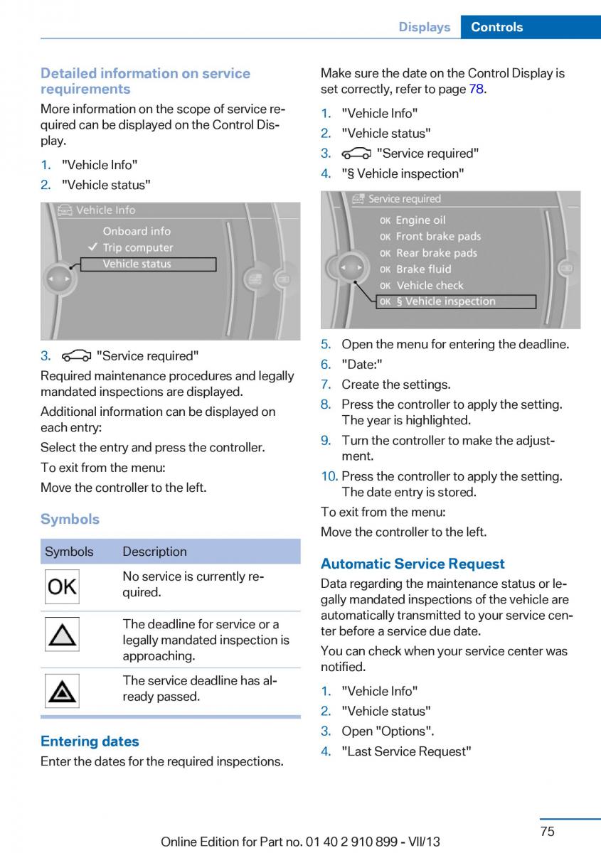 BMW X6 M Power F16 owners manual / page 75