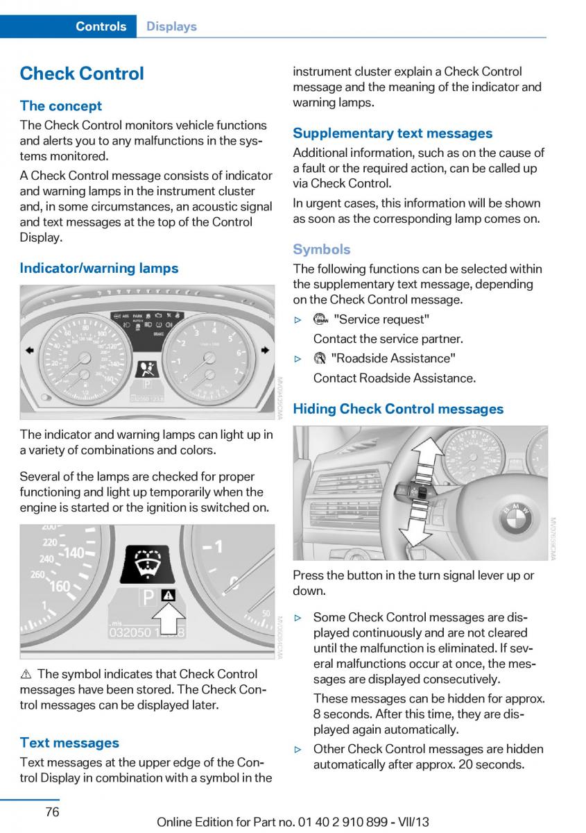 BMW X6 M Power F16 owners manual / page 76