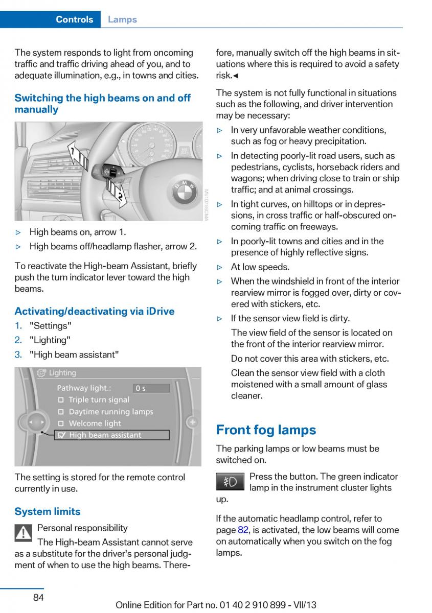 BMW X6 M Power F16 owners manual / page 84