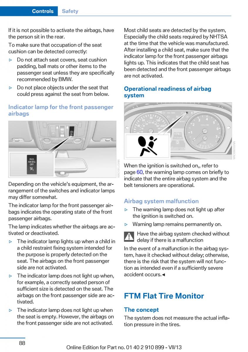 BMW X6 M Power F16 owners manual / page 88