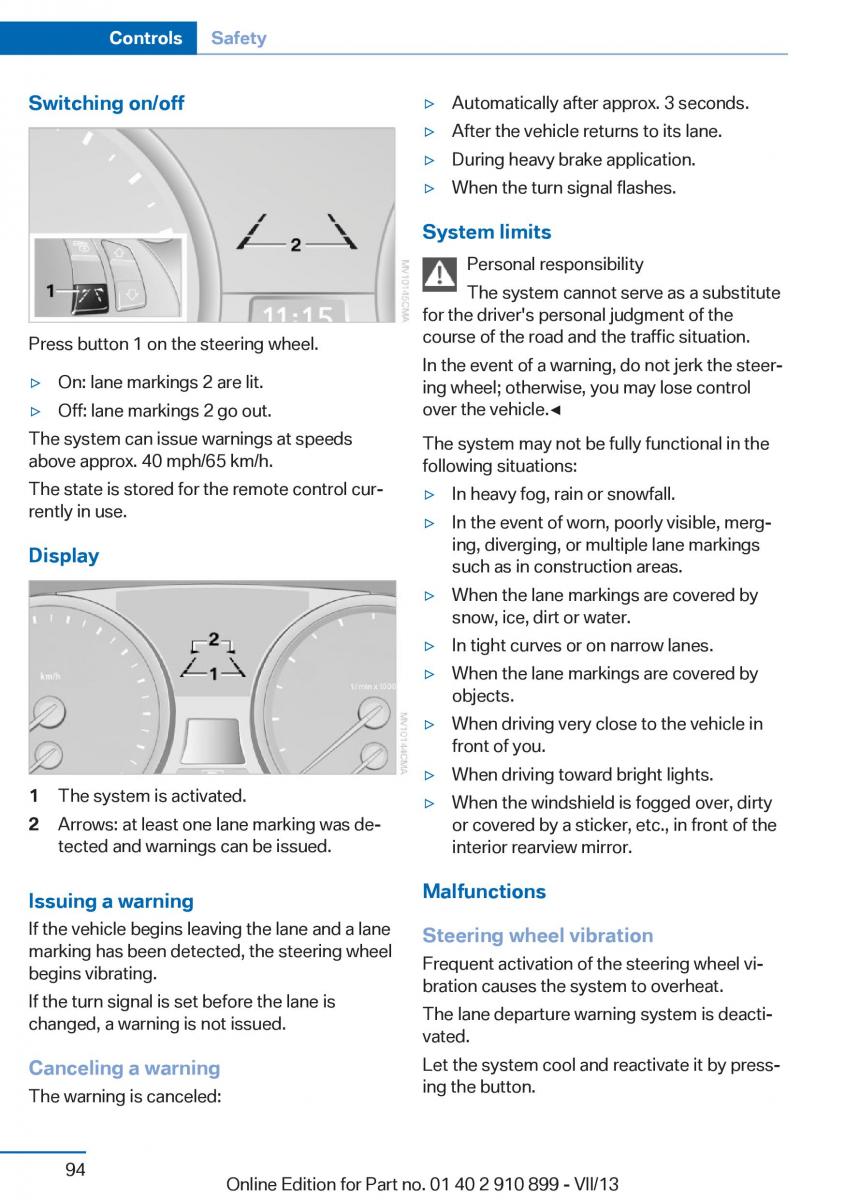 BMW X6 M Power F16 owners manual / page 94