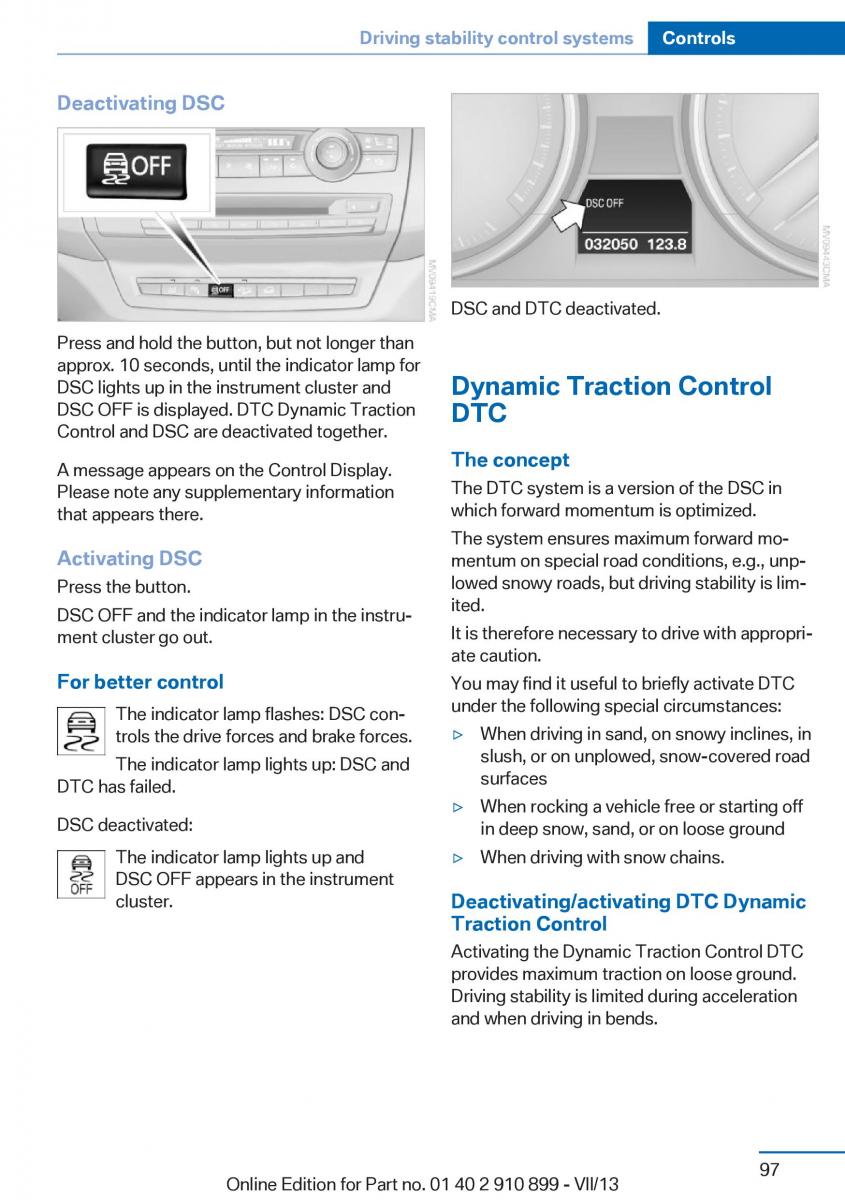 BMW X6 M Power F16 owners manual / page 97