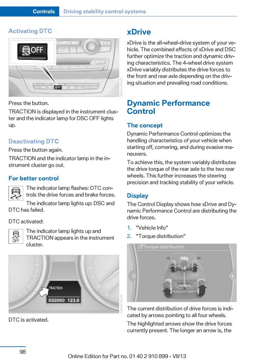 BMW X6 M Power F16 owners manual / page 98