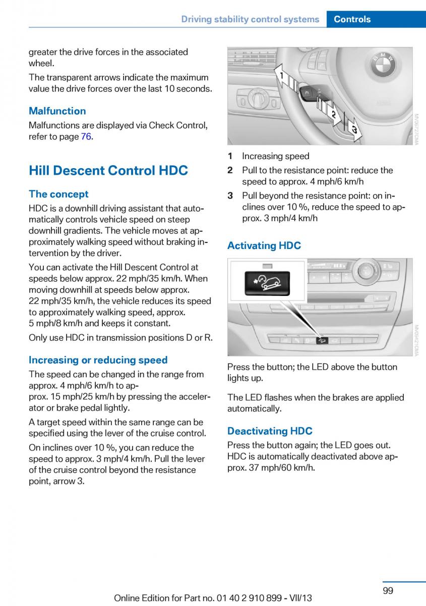 BMW X6 M Power F16 owners manual / page 99