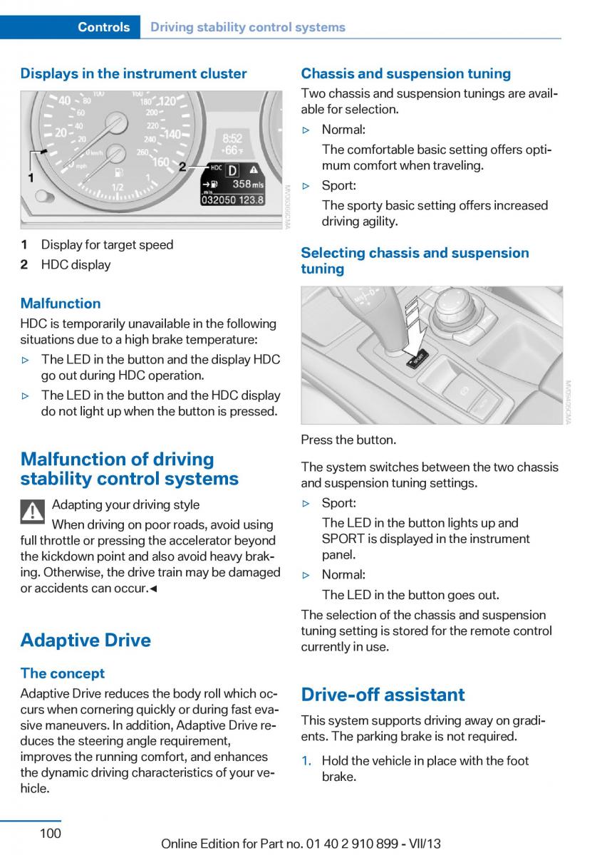 BMW X6 M Power F16 owners manual / page 100