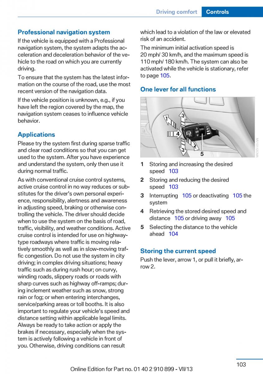 BMW X6 M Power F16 owners manual / page 103