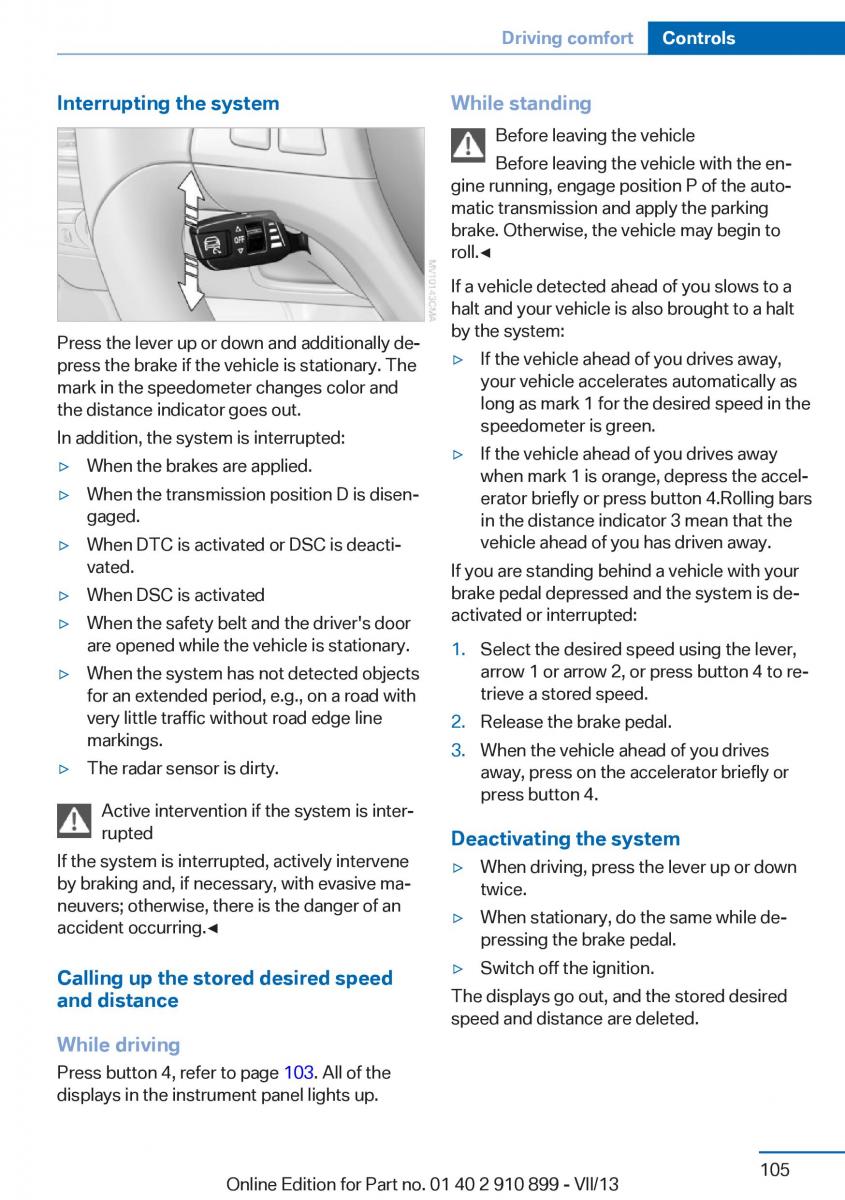 BMW X6 M Power F16 owners manual / page 105