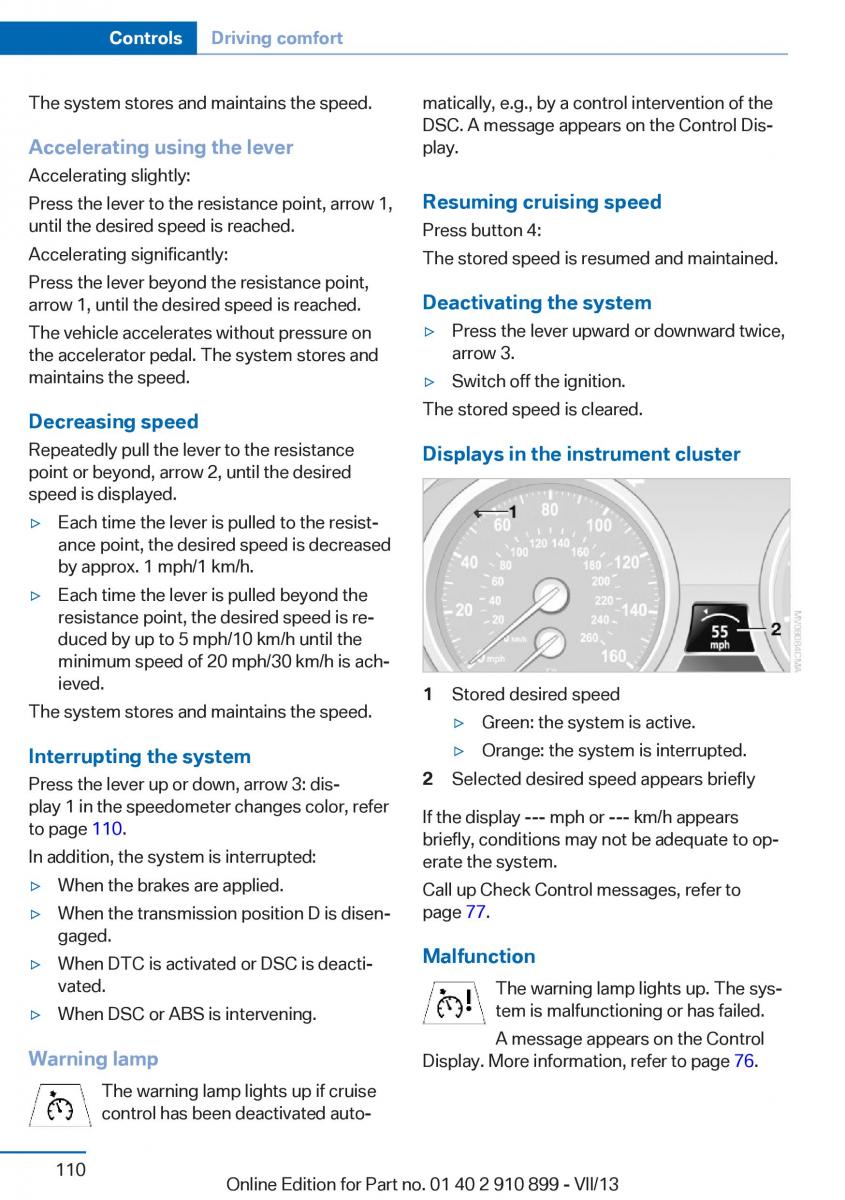 BMW X6 M Power F16 owners manual / page 110