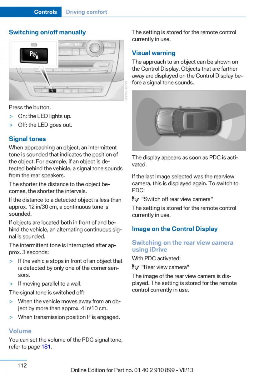 BMW X6 M Power F16 owners manual / page 112