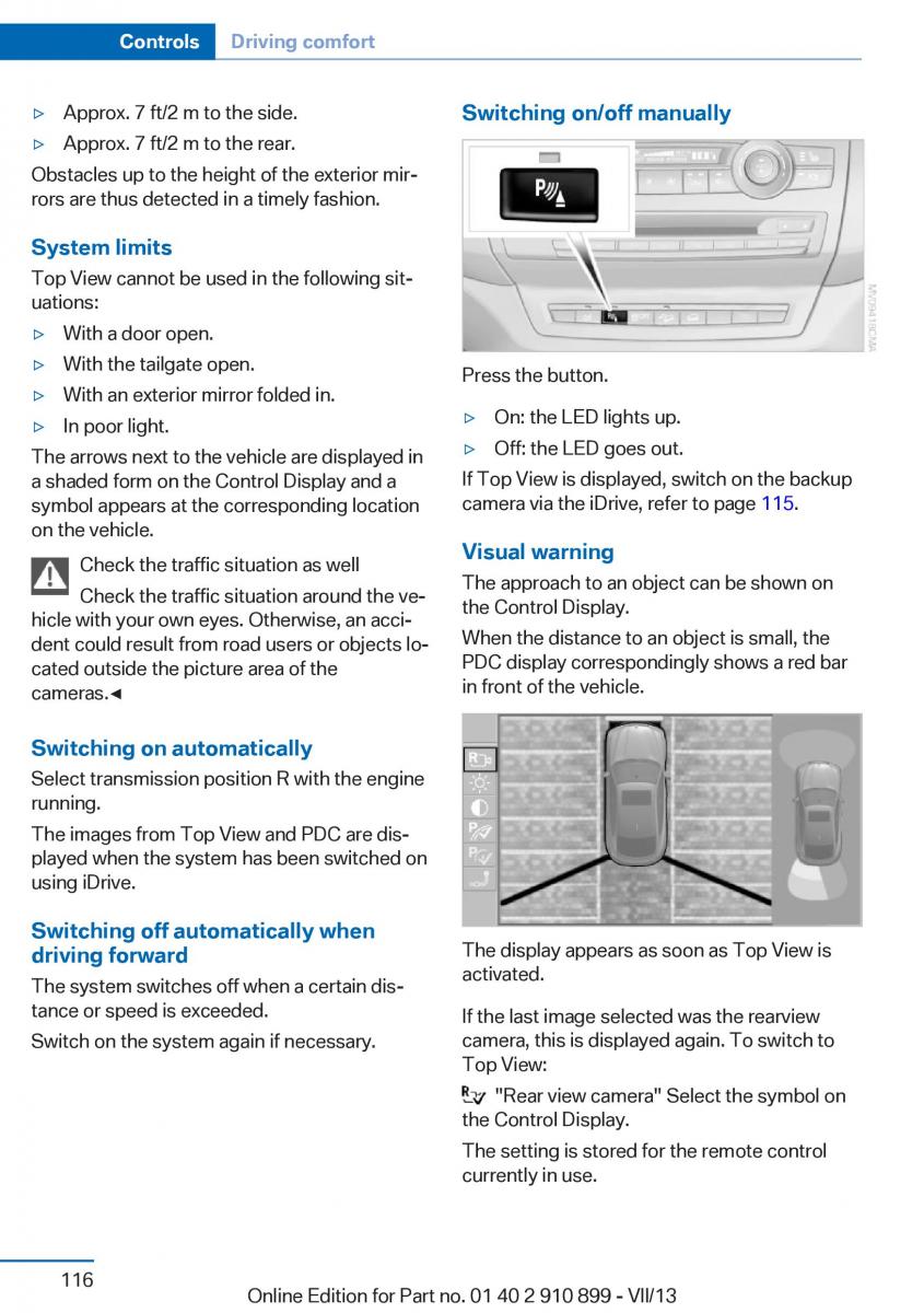 BMW X6 M Power F16 owners manual / page 116