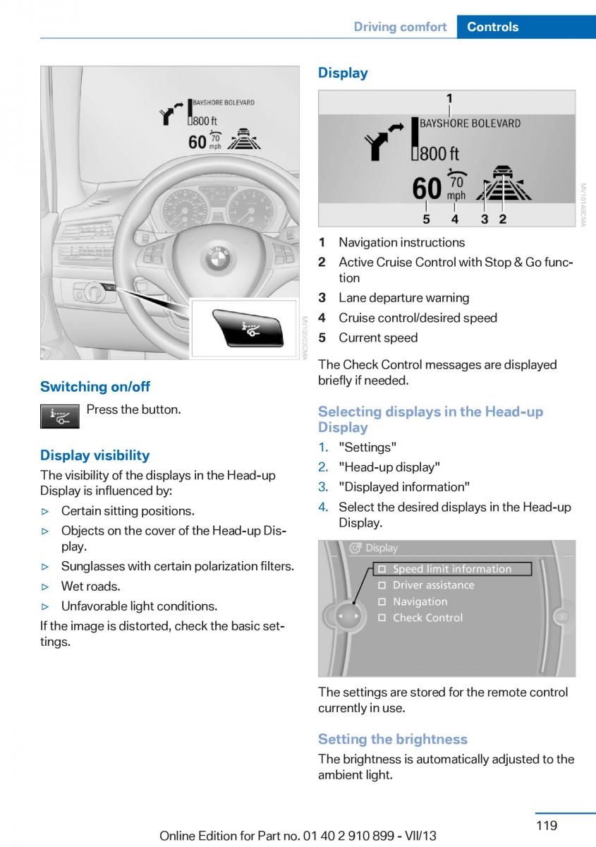 BMW X6 M Power F16 owners manual / page 119