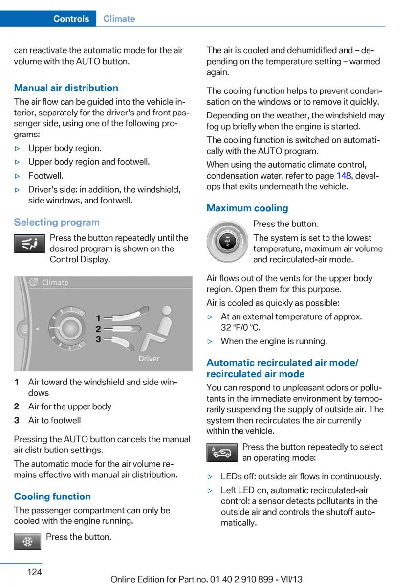 BMW X6 M Power F16 owners manual / page 124