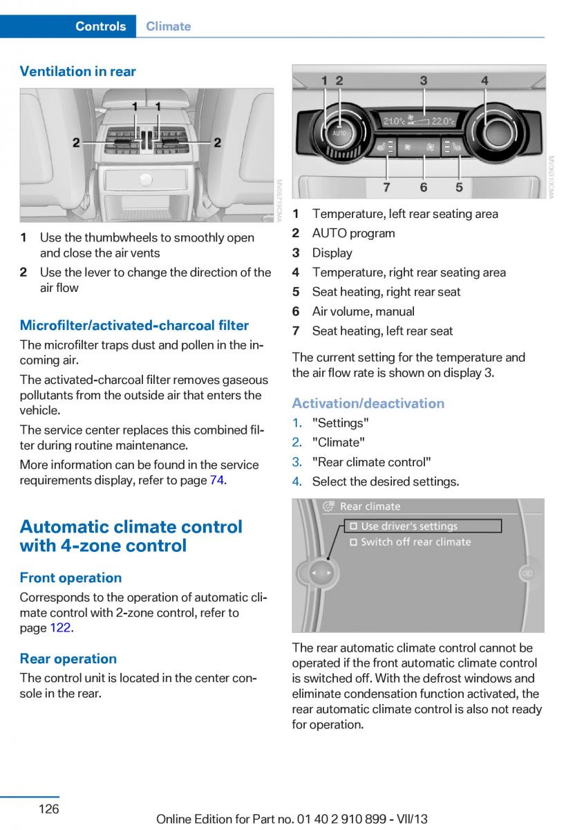 BMW X6 M Power F16 owners manual / page 126