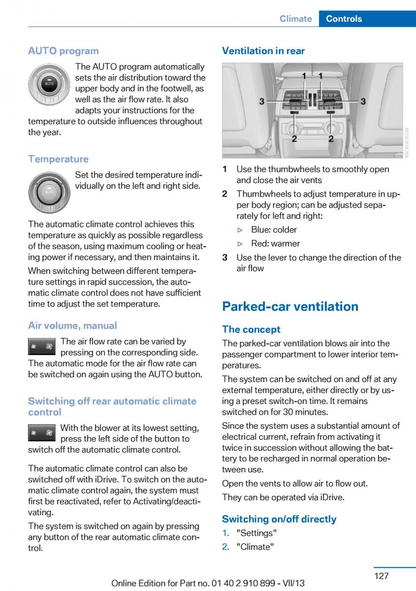 BMW X6 M Power F16 owners manual / page 127