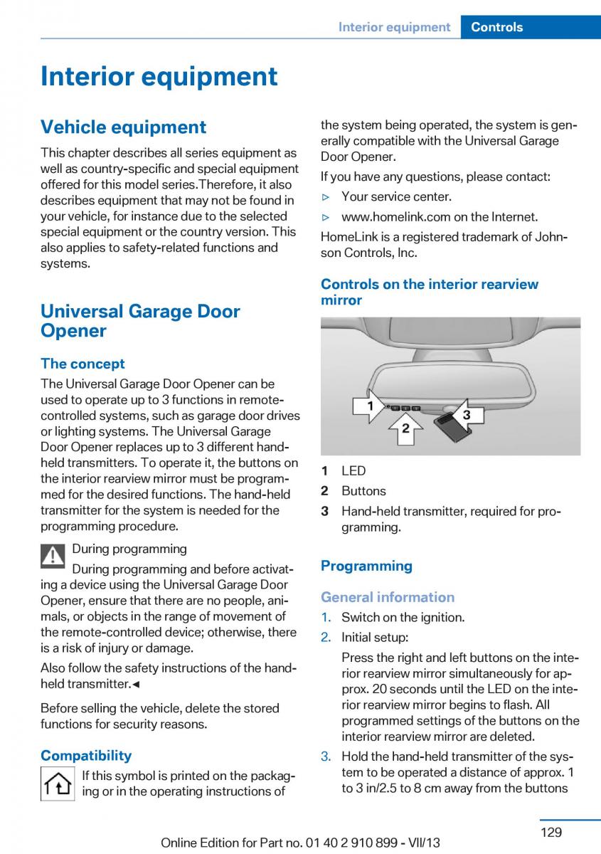 BMW X6 M Power F16 owners manual / page 129