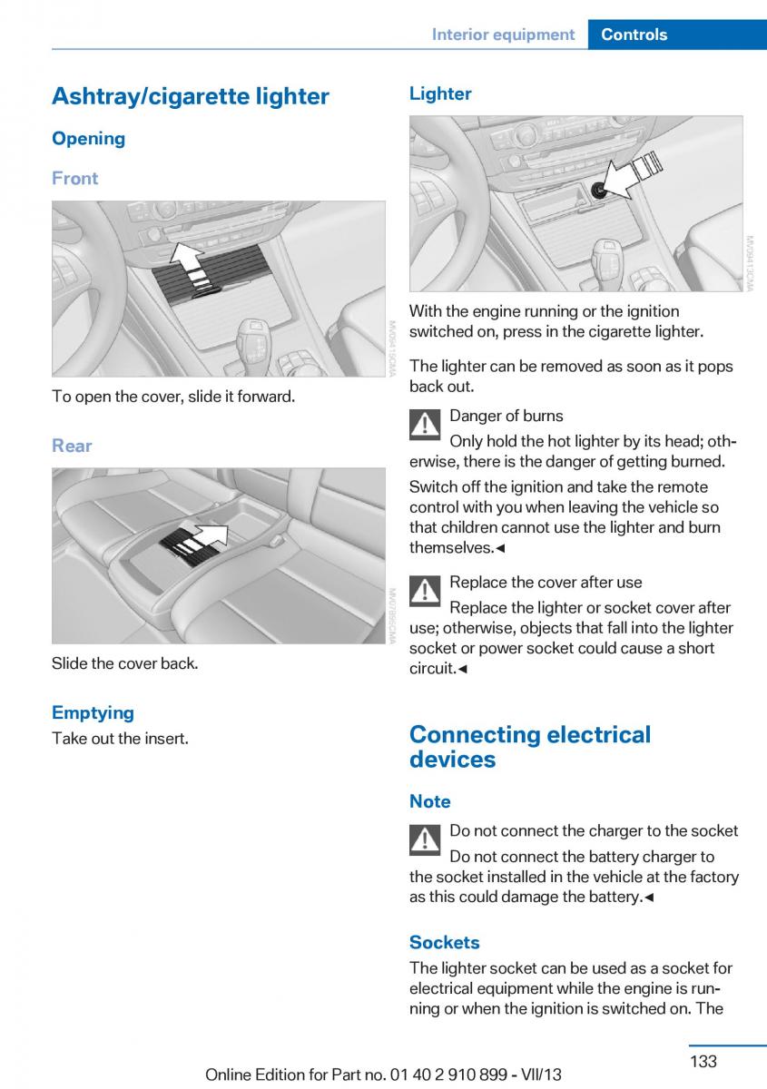 BMW X6 M Power F16 owners manual / page 133