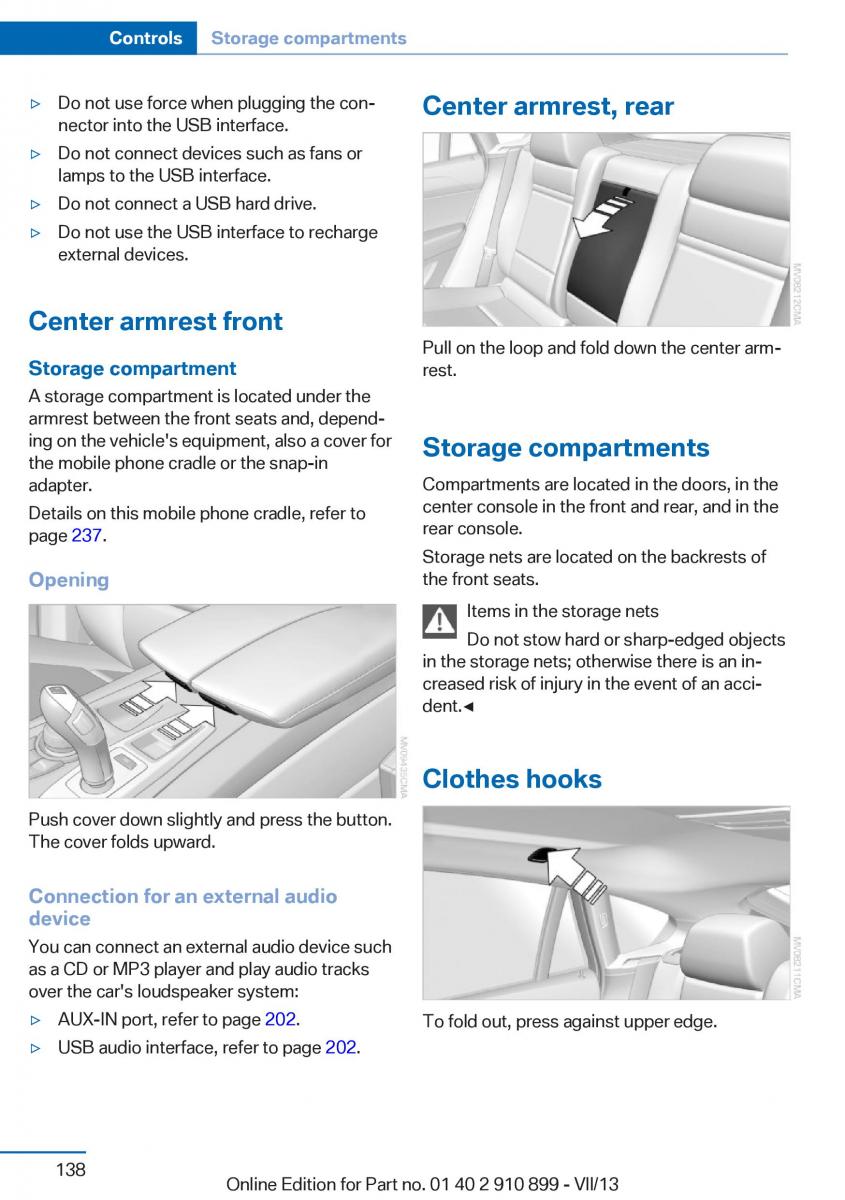 BMW X6 M Power F16 owners manual / page 138