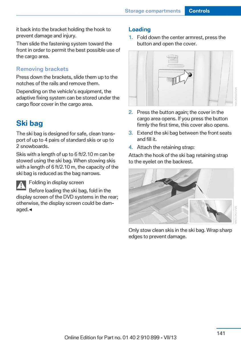 BMW X6 M Power F16 owners manual / page 141