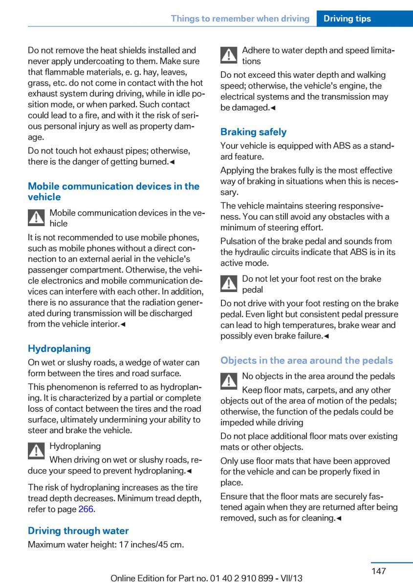 BMW X6 M Power F16 owners manual / page 147