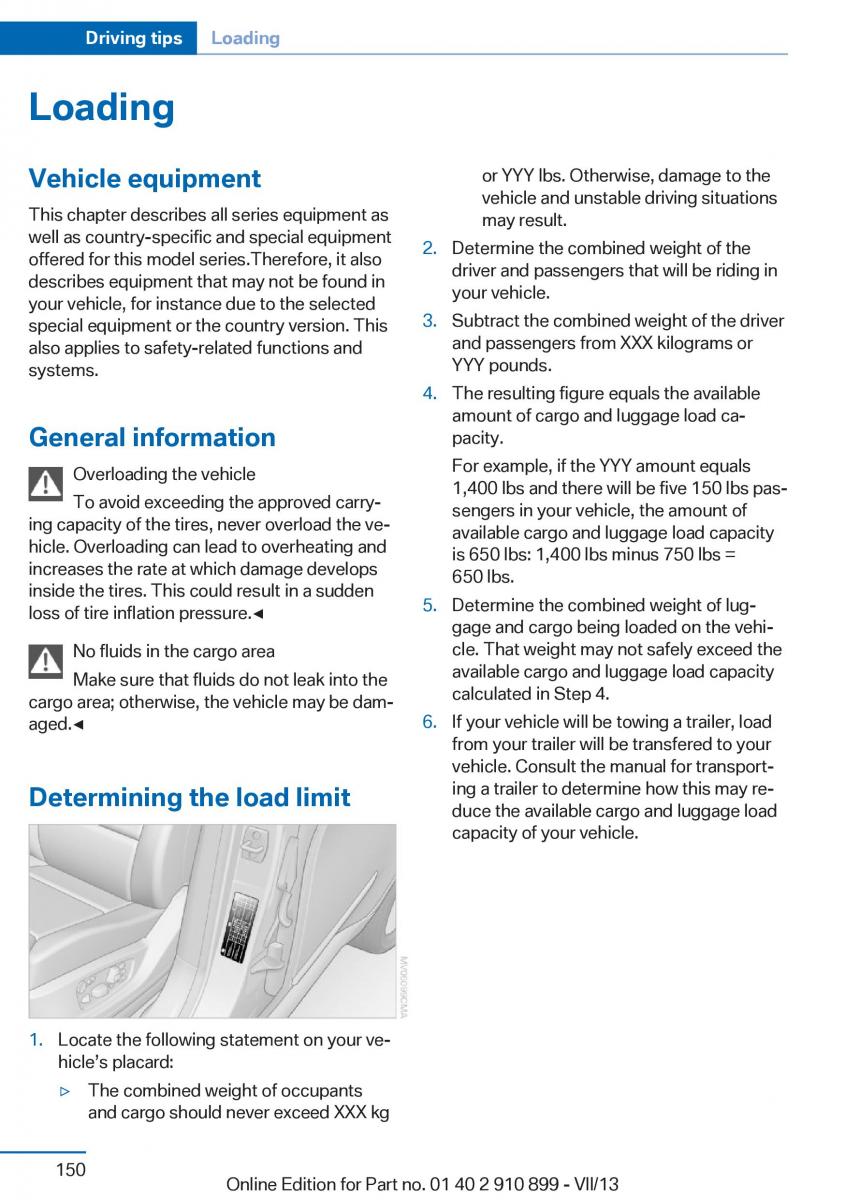 BMW X6 M Power F16 owners manual / page 150