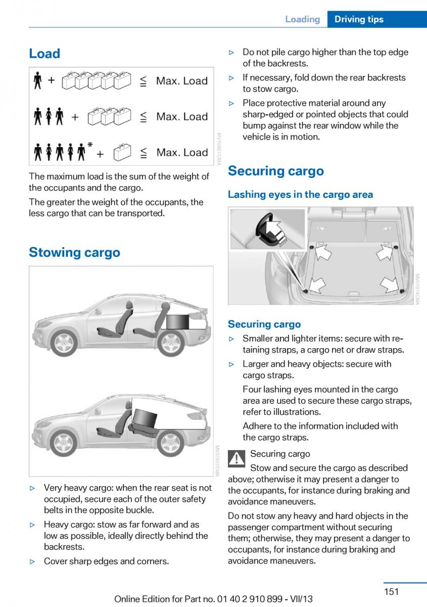 BMW X6 M Power F16 owners manual / page 151