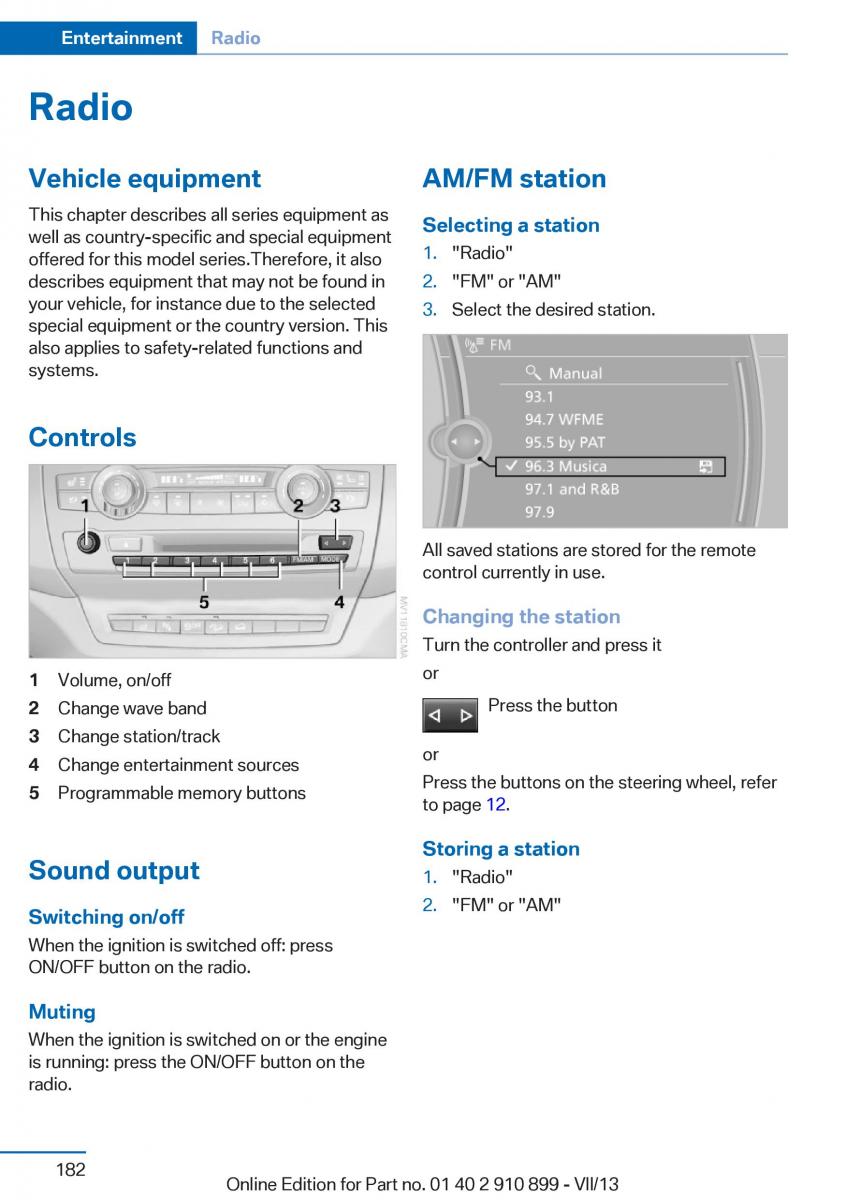 BMW X6 M Power F16 owners manual / page 182