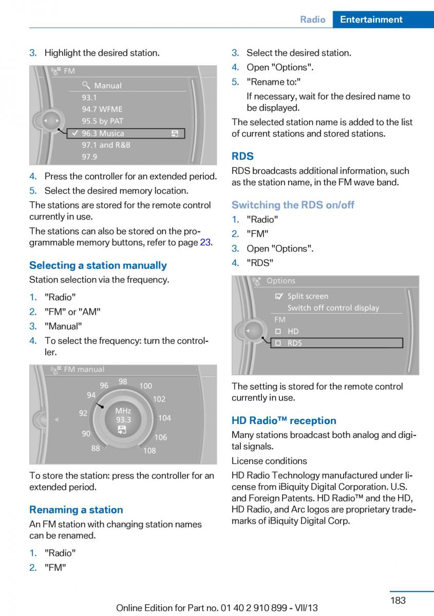 BMW X6 M Power F16 owners manual / page 183