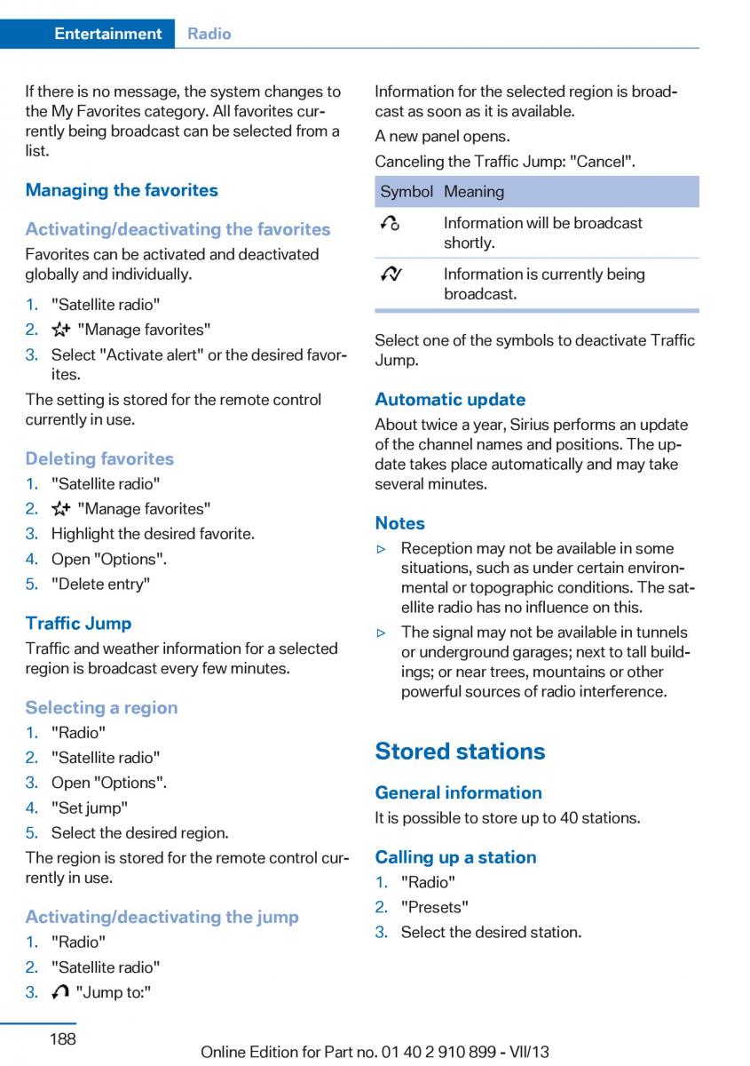 BMW X6 M Power F16 owners manual / page 188