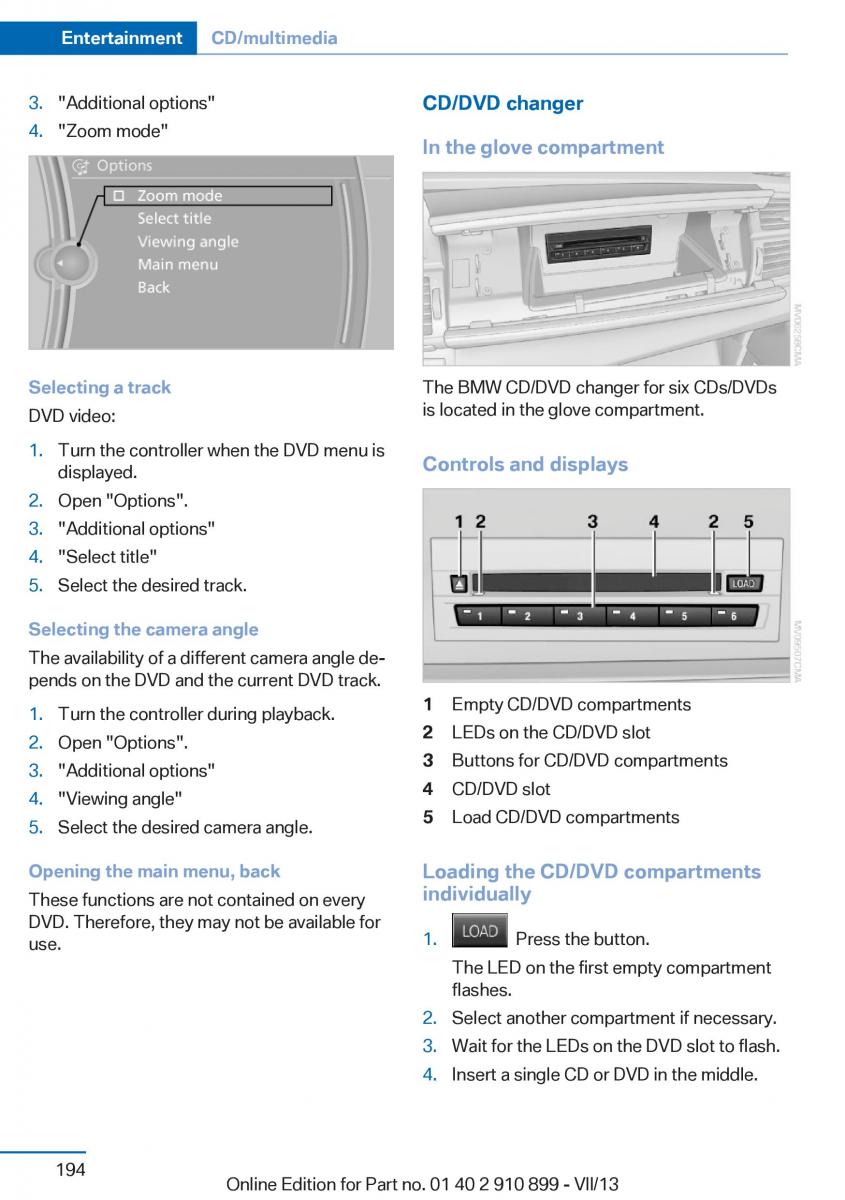 BMW X6 M Power F16 owners manual / page 194