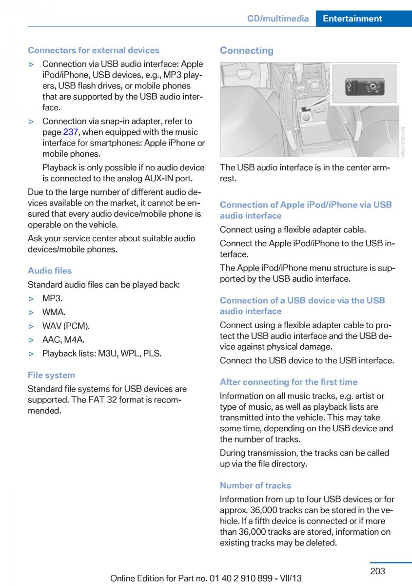 BMW X6 M Power F16 owners manual / page 203