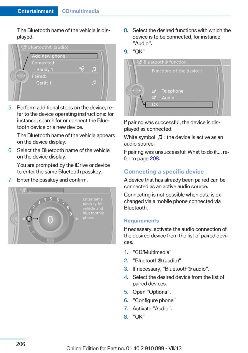 BMW X6 M Power F16 owners manual / page 206