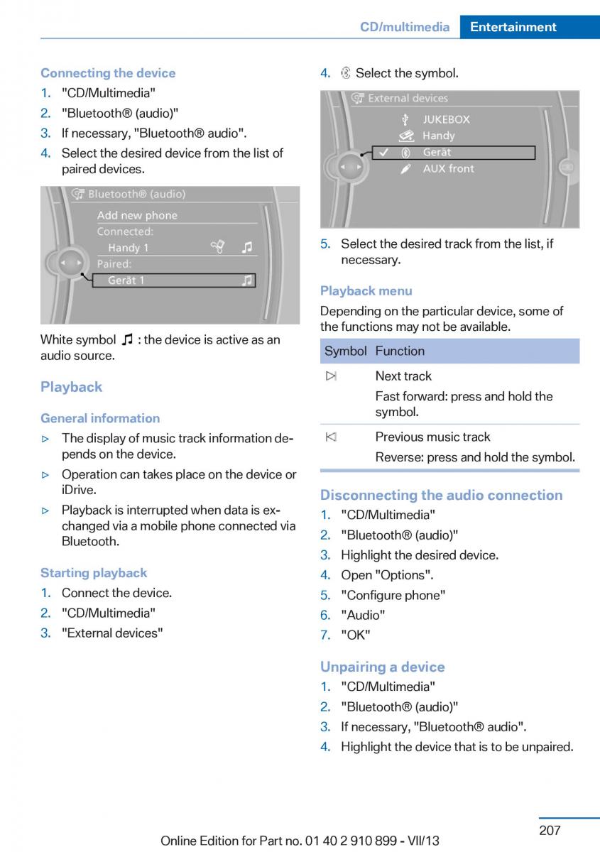 BMW X6 M Power F16 owners manual / page 207