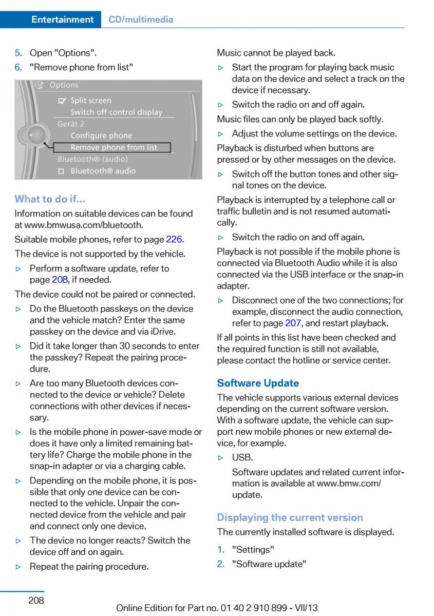 BMW X6 M Power F16 owners manual / page 208