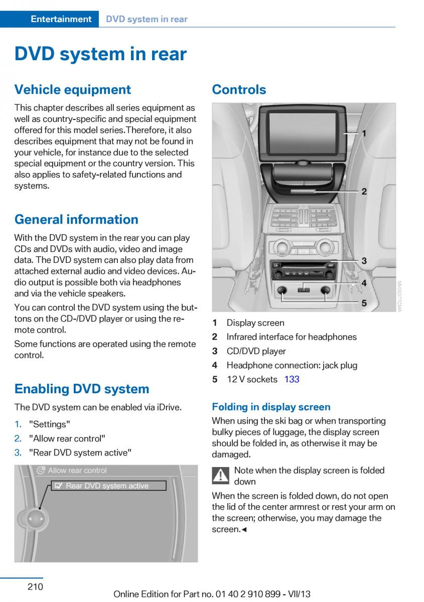 BMW X6 M Power F16 owners manual / page 210