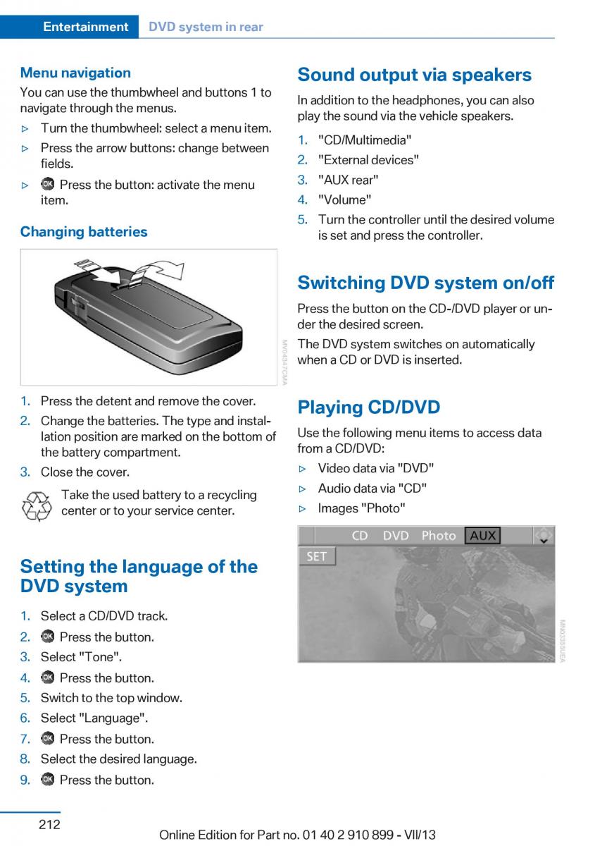 BMW X6 M Power F16 owners manual / page 212