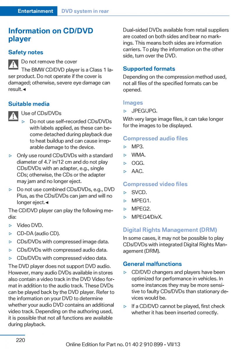 BMW X6 M Power F16 owners manual / page 220