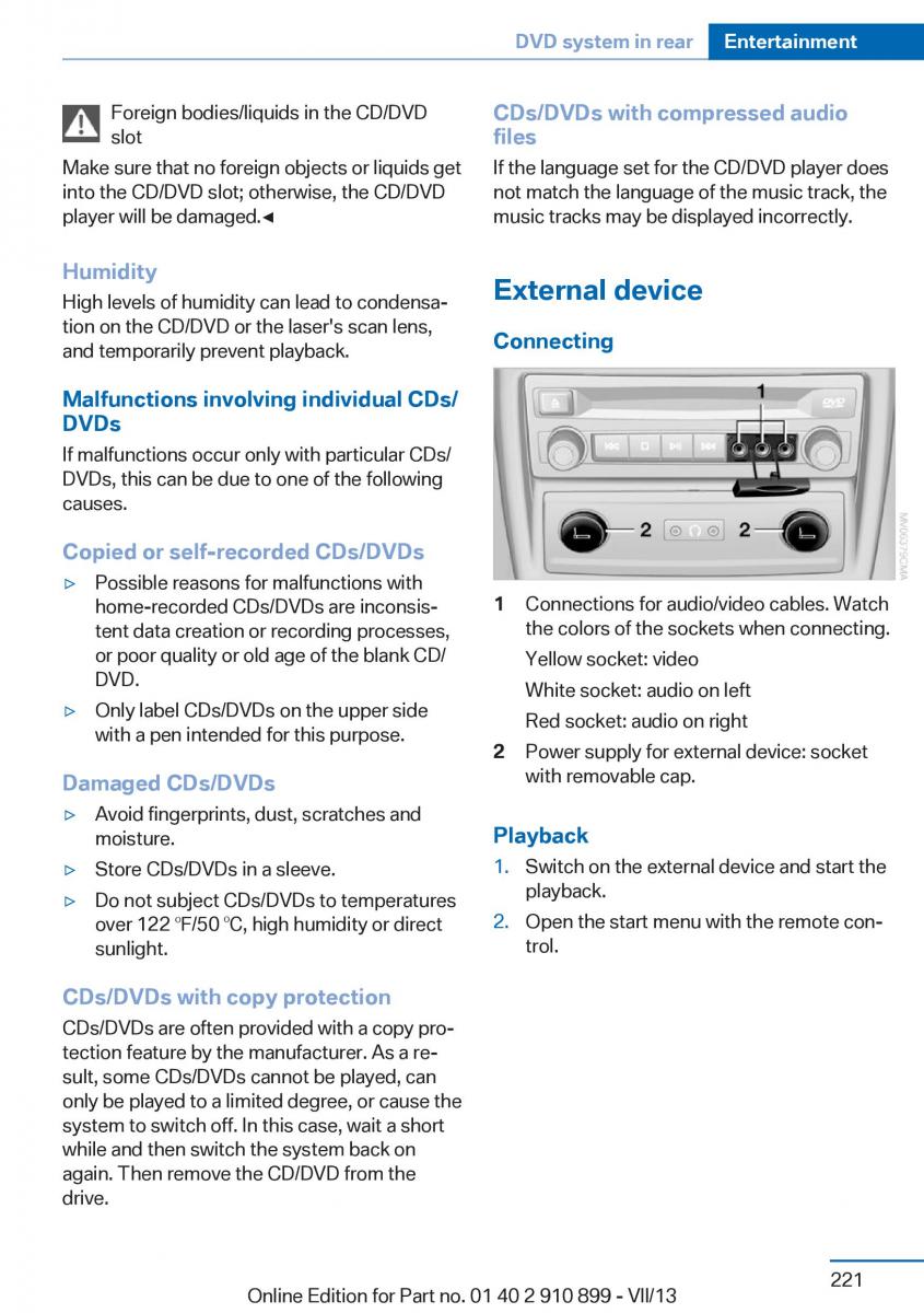 BMW X6 M Power F16 owners manual / page 221