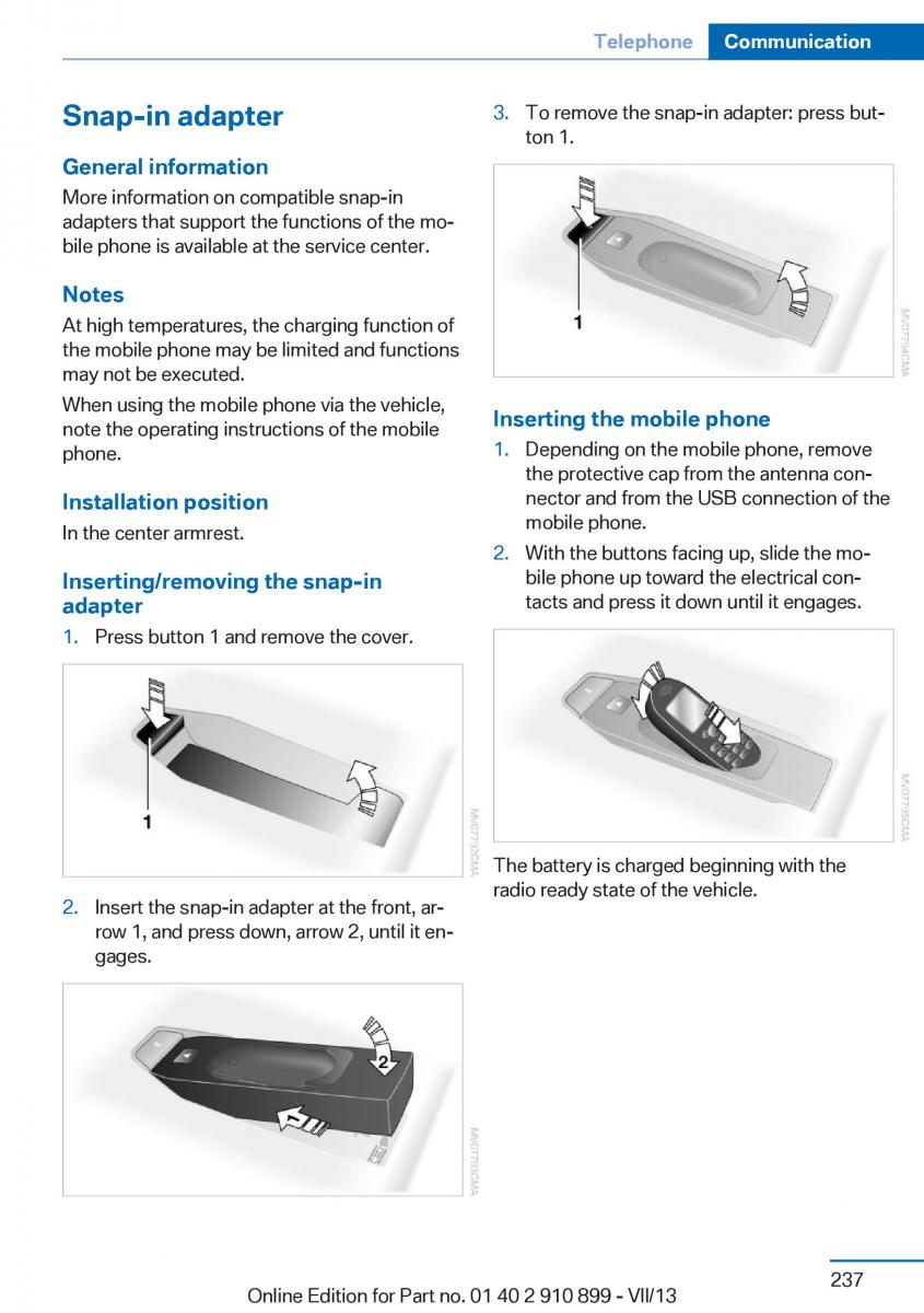 BMW X6 M Power F16 owners manual / page 237